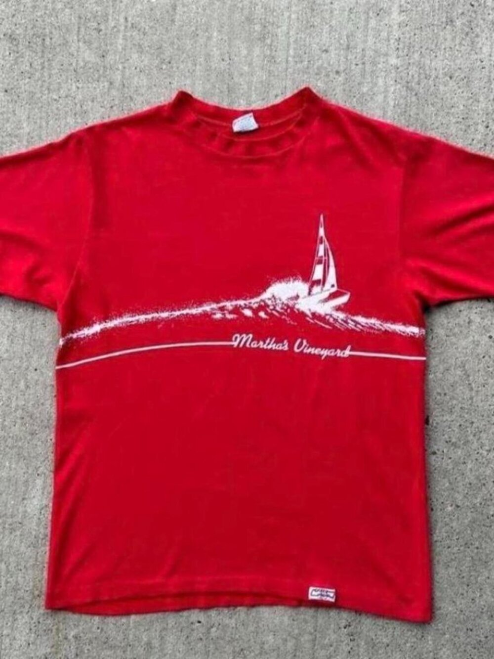 Vintage Cherry Red Martha’s Vineyard Single Stitch Tee